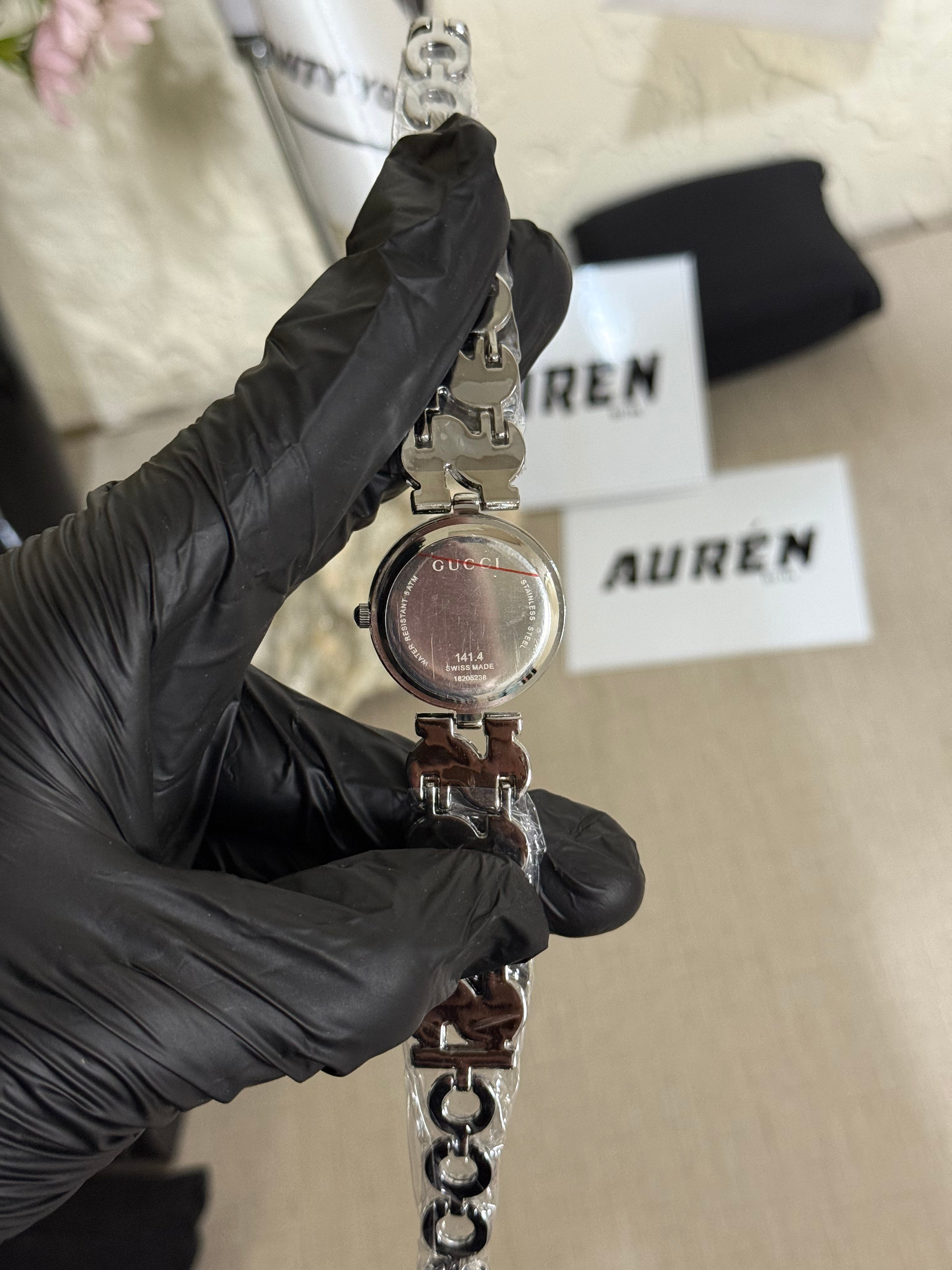 Black Gucci Ladies chain watch