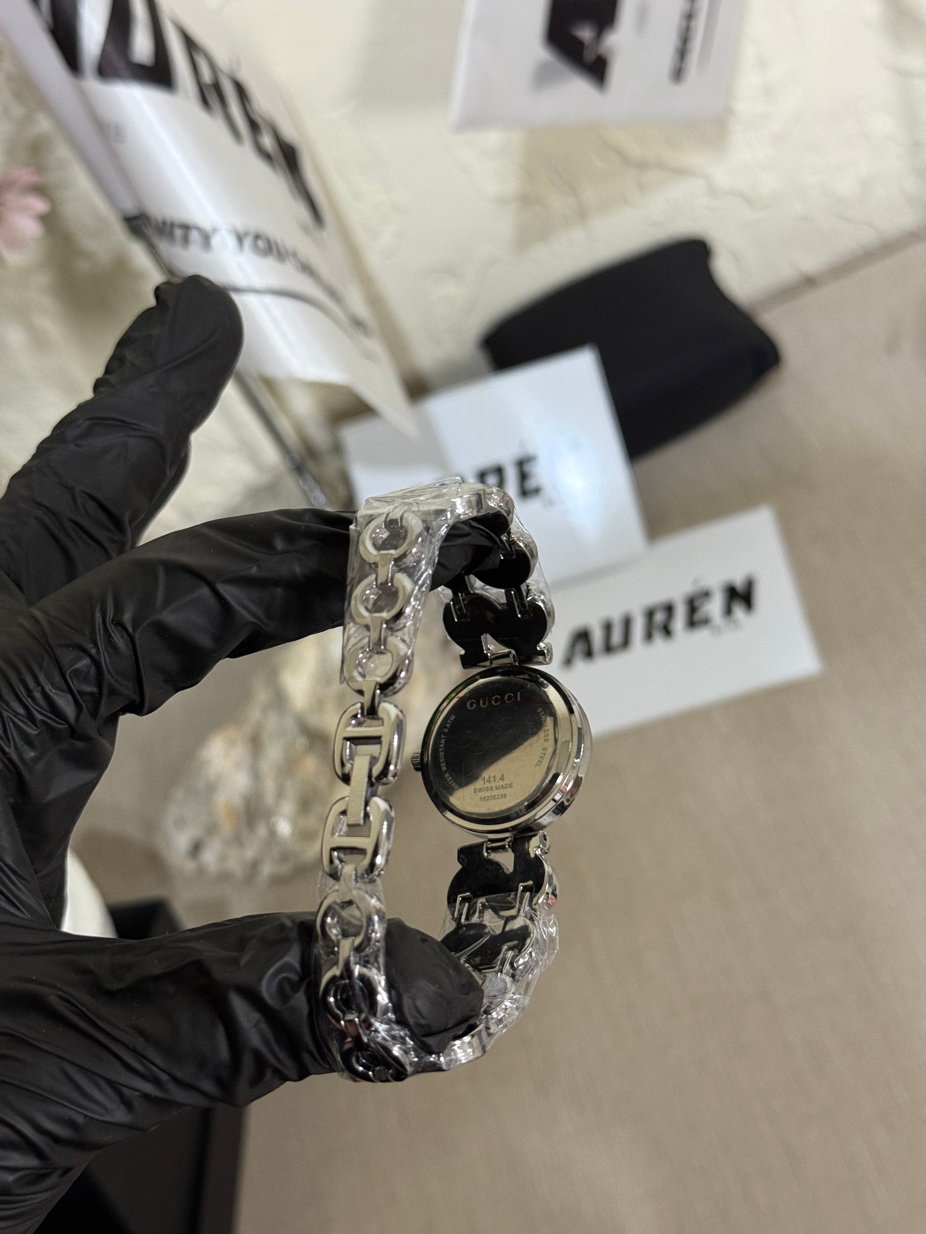 Black Gucci Ladies chain watch